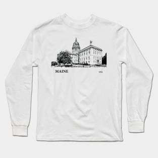 Maine State USA Long Sleeve T-Shirt
